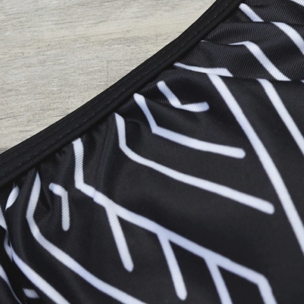 WILA One-Piece Swimsuit Ruffled Off-Shoulder Black & White- S NEW - Picture 2 of 6